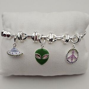 Bomb Party CHARMELIER BR64039 "Galactic & Groovy" Cubic Zirconia Bracelet